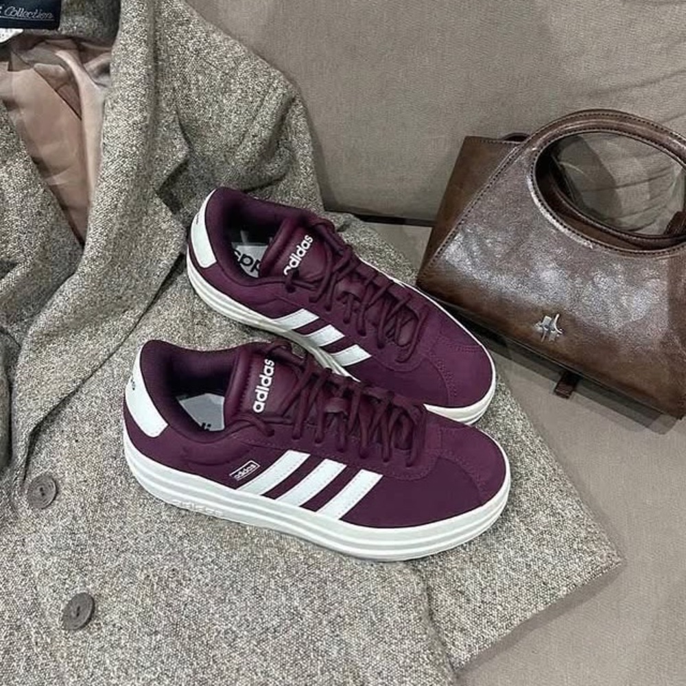 Adidas VL Court Bold Maroon IH0366 Women’s Platform Sneakers - Picture 5 of 7